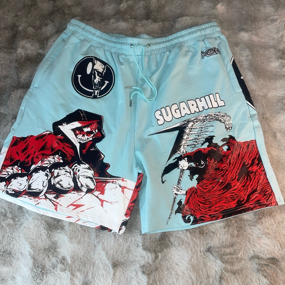 Sugarhill Men's Graphic Shorts -Teal and Red